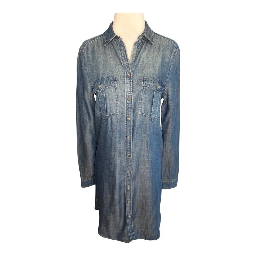 American Eagle Outfitters Womens XS Chambray Denim Shirt Dress Long‎ Sleeve